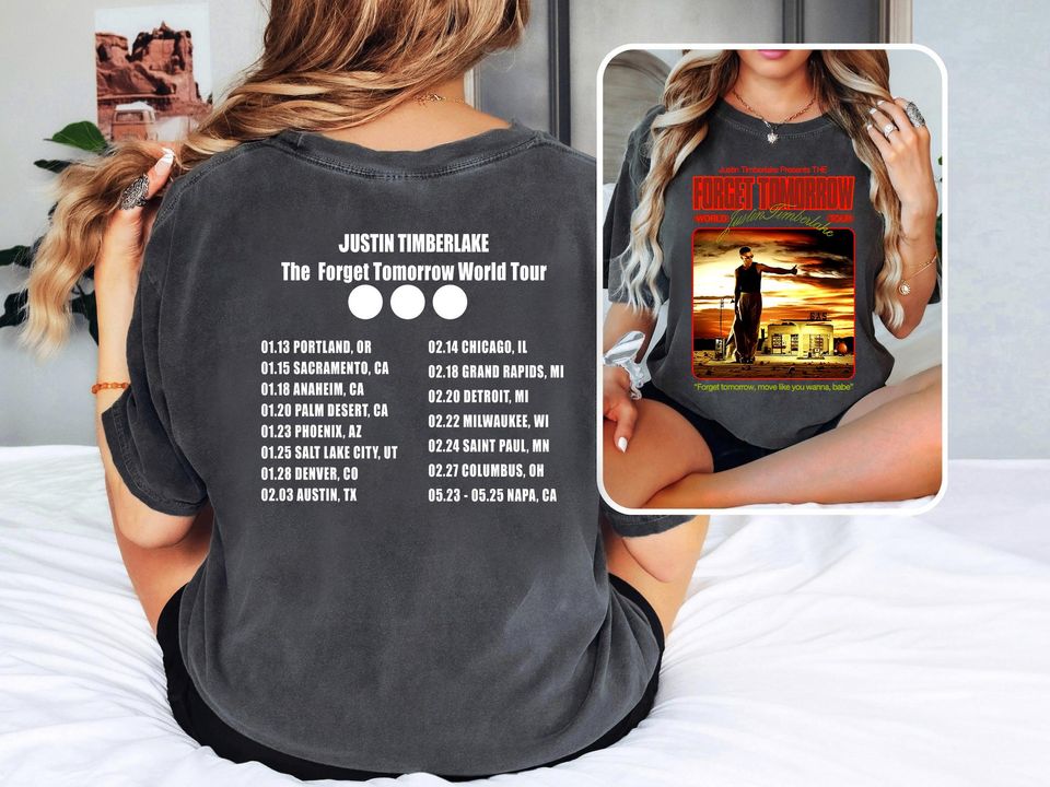 New Justin Timberlake New 2025 Tour Shirt, Forget Tomorrow World Tour 2025 Double Side, Gift For Fan