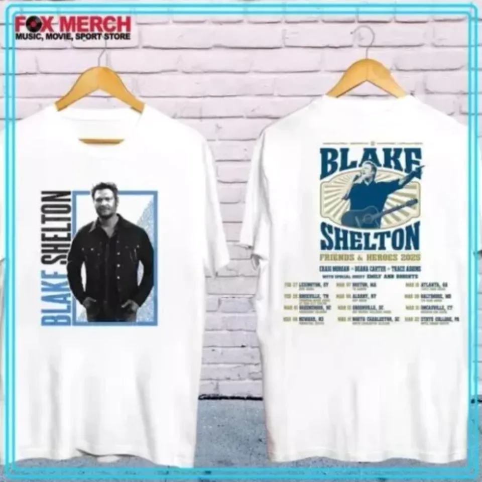 New Blake Shelton Friends And Heroes Tour 2025 Concershirt