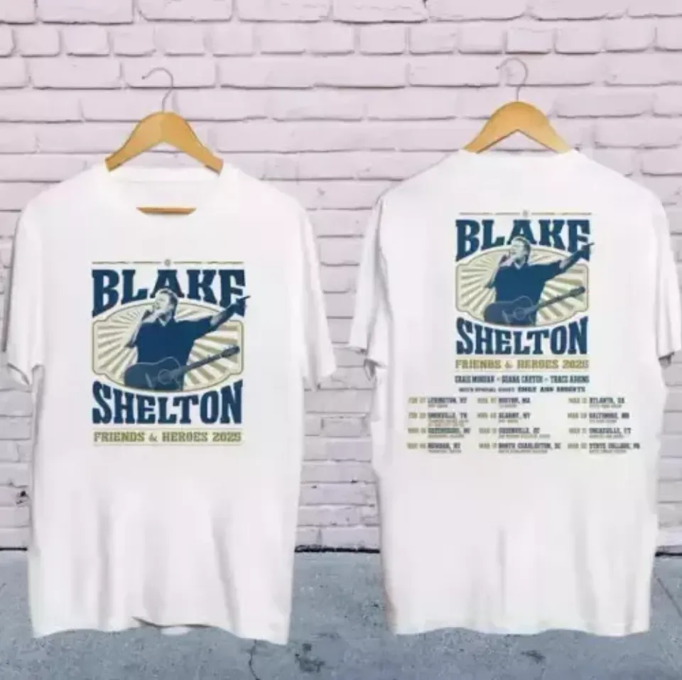 New Blake Shelton Friends And Heroes Tour 2025 Shirt