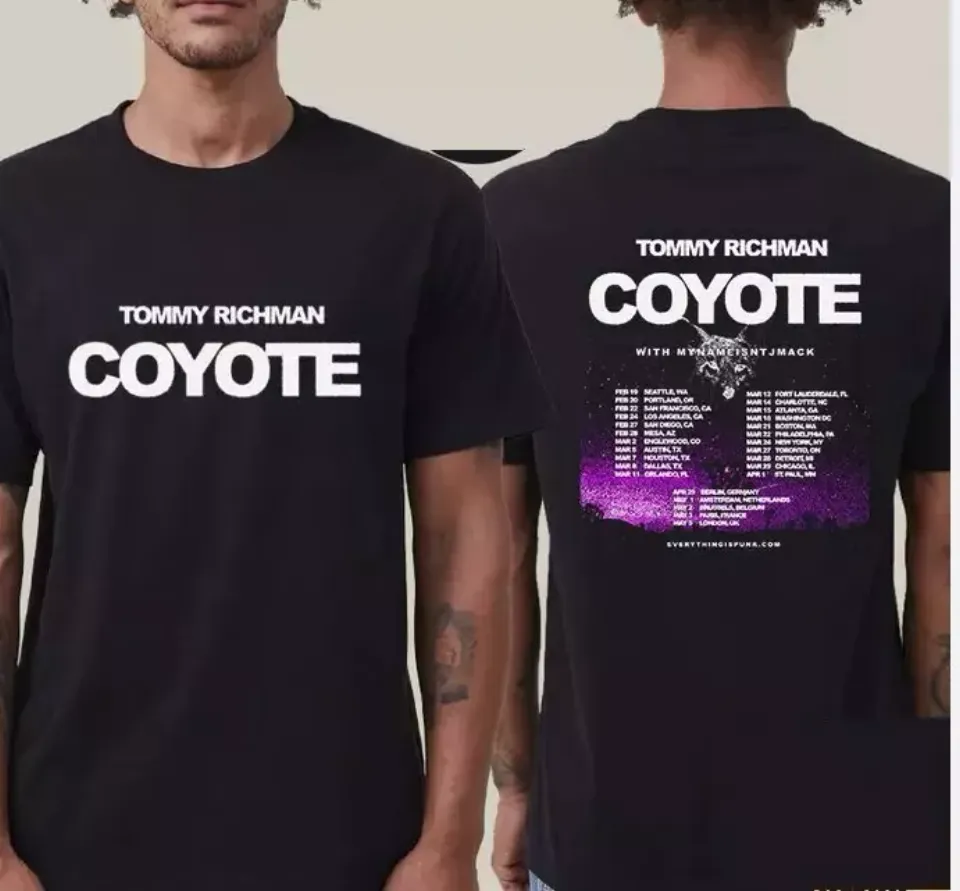 New Tommy Richman The Coyote Tour Dates 2025 Two Sides Unisex Shirt