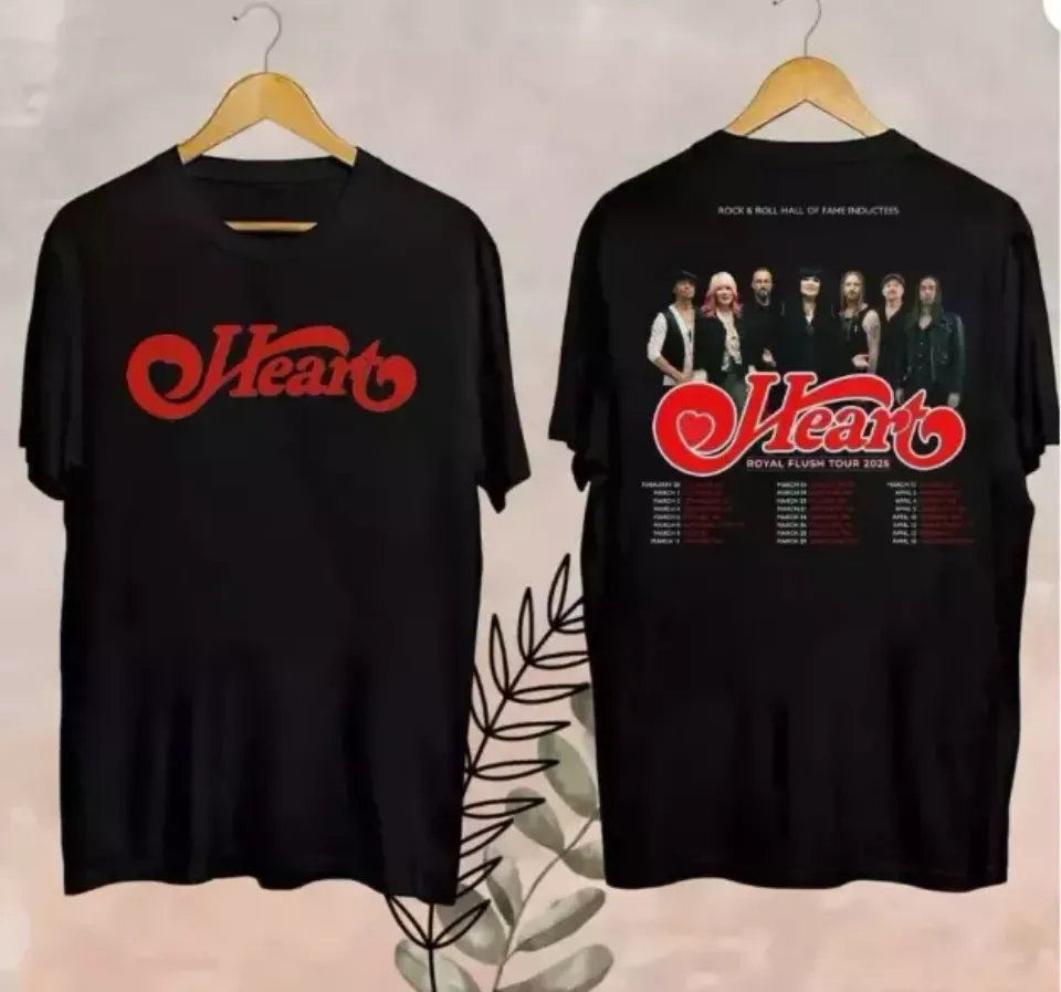 New 2025 Heart Band Royal Flush Tour Shirt, Rock Band Heart 2025 Tour Shirt