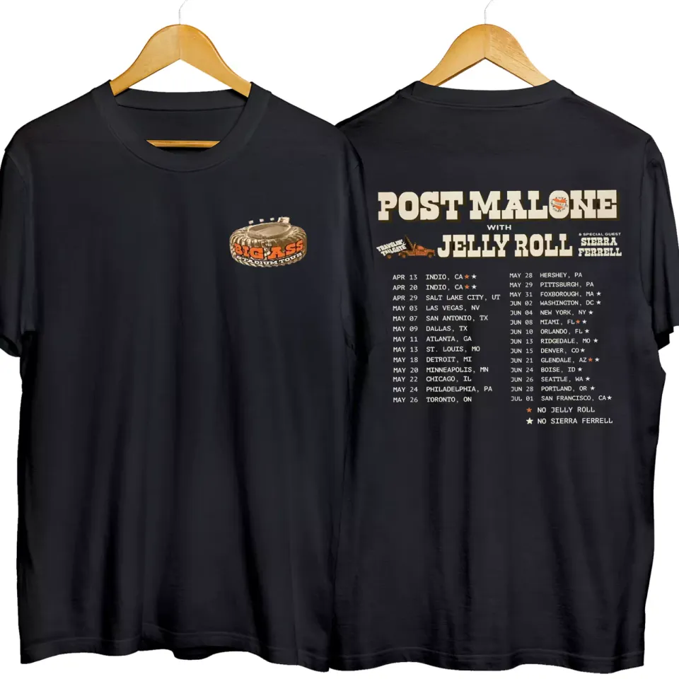 Post Malone 2025 Tour Shirt, Big Ass Stadium Post Malone Tour 2025 Shirt For Fan
