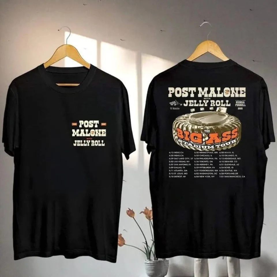 New Post Malone And Jelly Roll Tour 2025 Unisex Shirt
