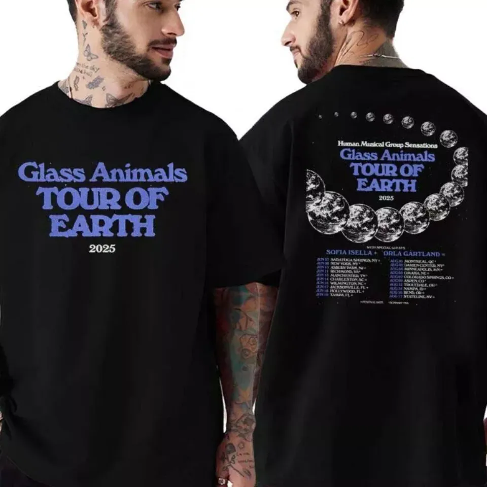 New Glass Animals Band Tour Of Earth 2025 Dates List Two Sides Prinshirt For Fan