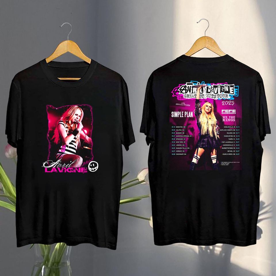 New Avril Lavigne Graphic Shirt, 2025 Avril Lavigne Greatest Hits Tour Shirt, Avril Lavigne Fan Gift