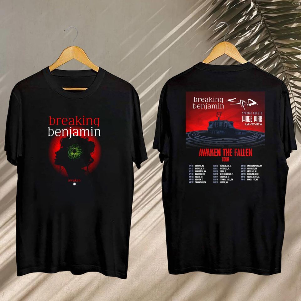New Breaking Benjamin 2025 Tour Shirt, Breaking Benjamin Awaken The Fallen Tour Shirt, Breaking Benjamin Fan Shirt