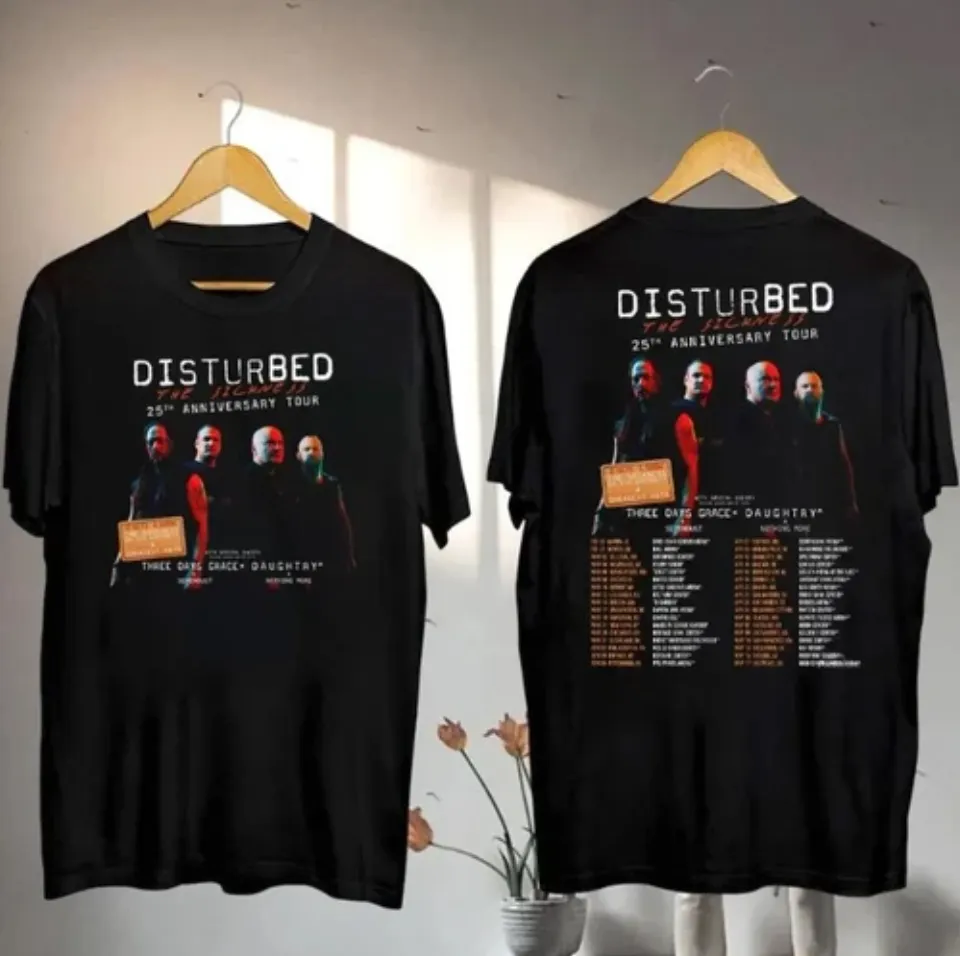 New Disturbed The Sickness 25Th Anniversary Tour 2025 Double Sided Shirt