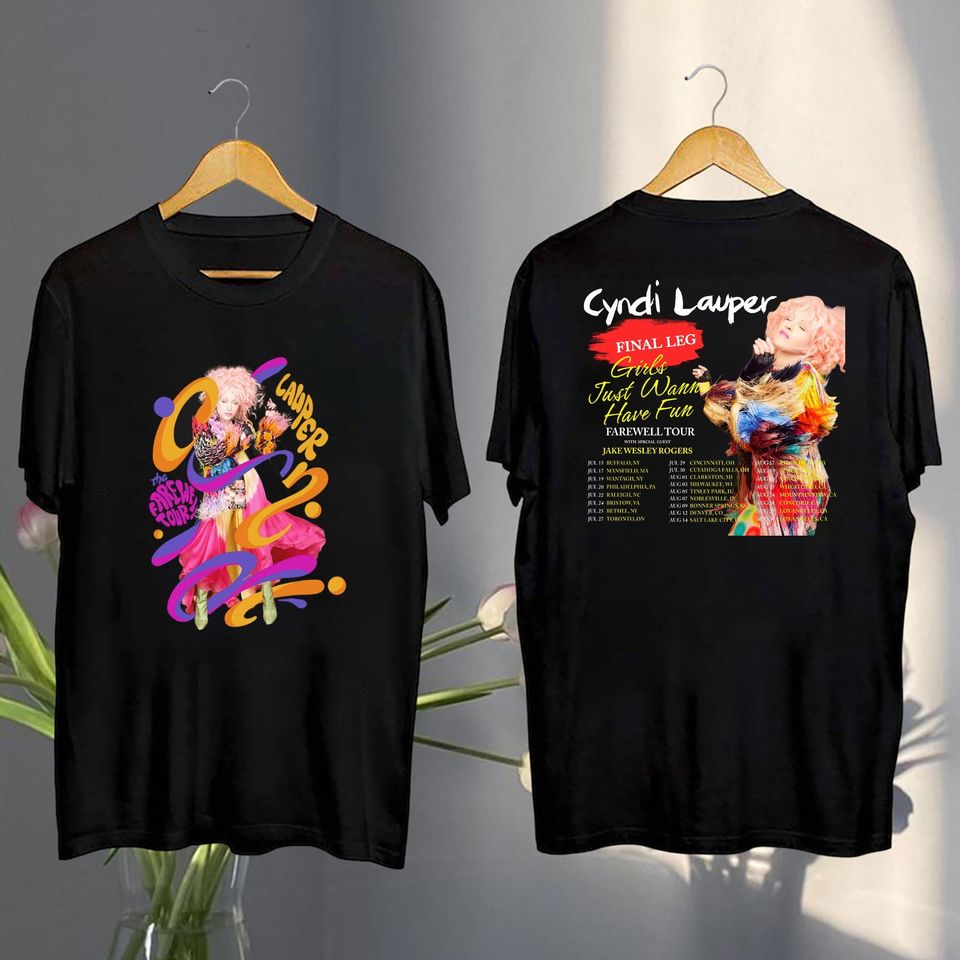 New Cyndi Lauper Graphic Shirt, Cyndi Lauper Girl Just Wanna Have Fun Farewell Tour 2025 Shirt, Cyndi Lauper Fan Gifts