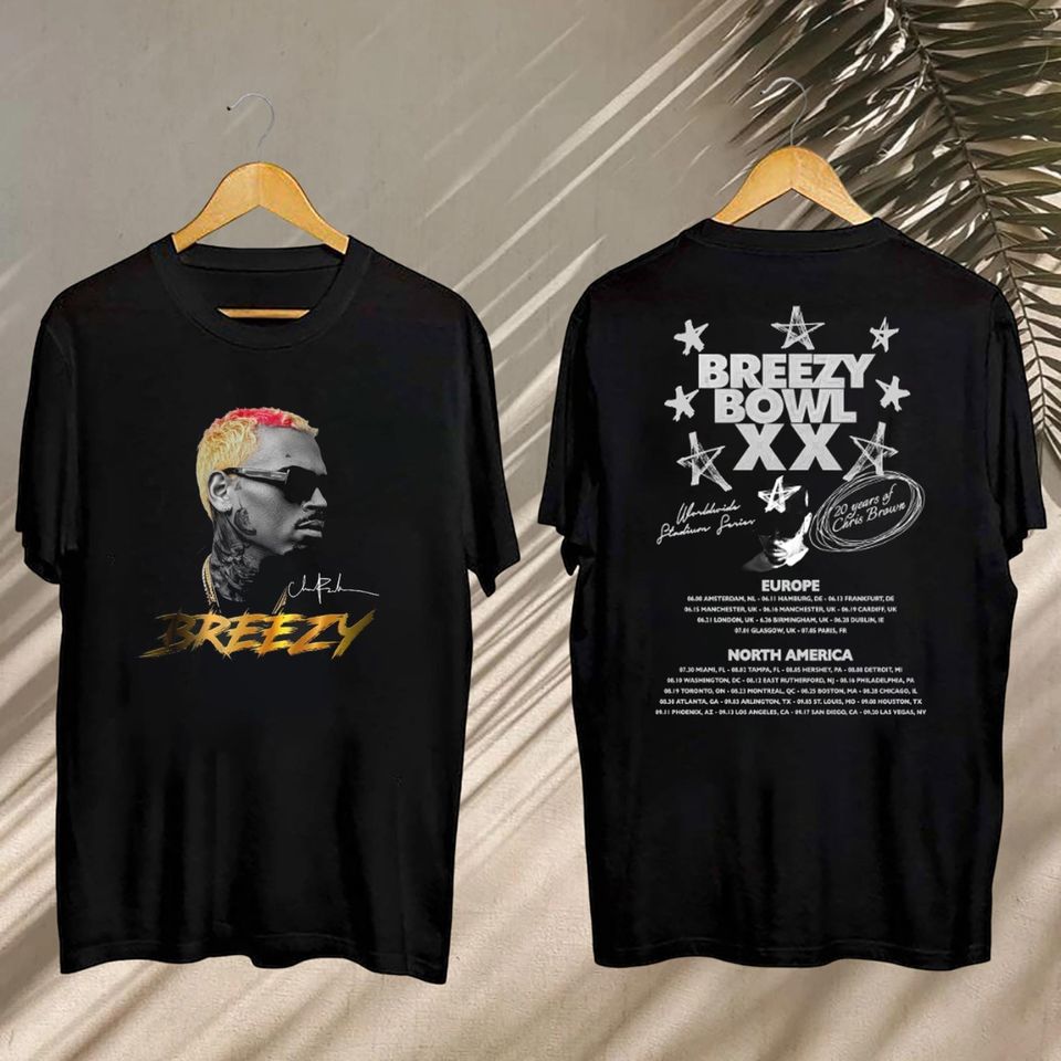 New Chris Brown Tour Shirt, 2025 Chris Brown Tour Breezy Bowl Xx Shirt, Chris Brown Graphic Shirt