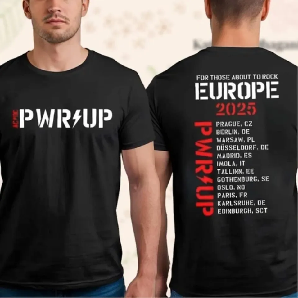 Rock Band Ac-Dc Tour 2025 Shirt, Ac-Dc Pwr Up Tour Rock Music Love Gift Shirt