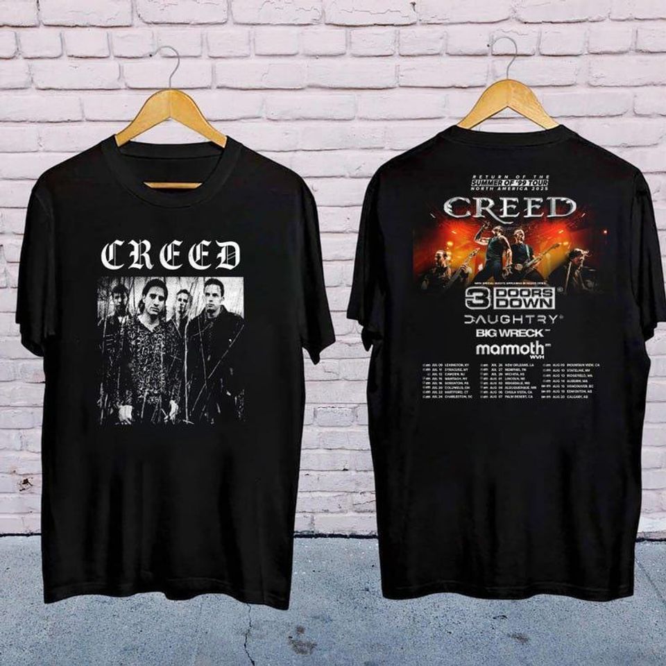New Creed Band Summer Of 99 Tour 2025 Tour Shirt, Creed Band Fan Gift, Creed 2025 Concert Merch