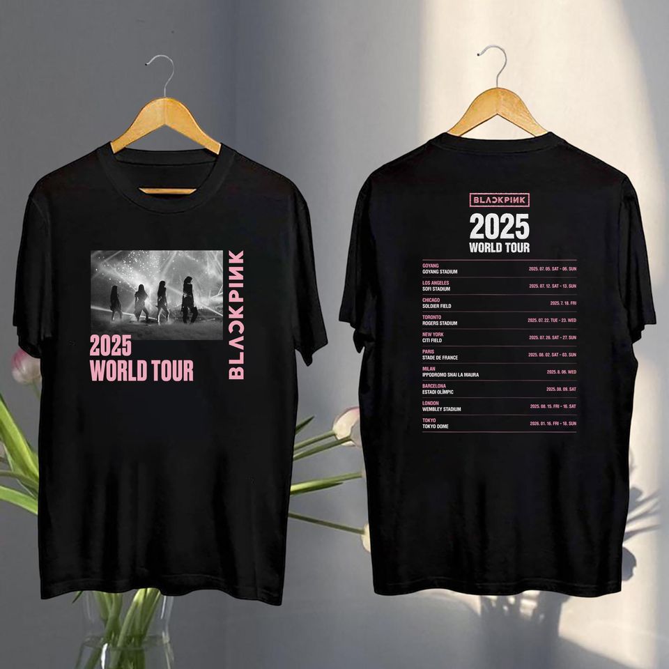 New Black Pink World Tour 2025 Shirt, Jisoo Jennie Lisa Rose Blink Gift, Black Pink 2025 Concert Shirt