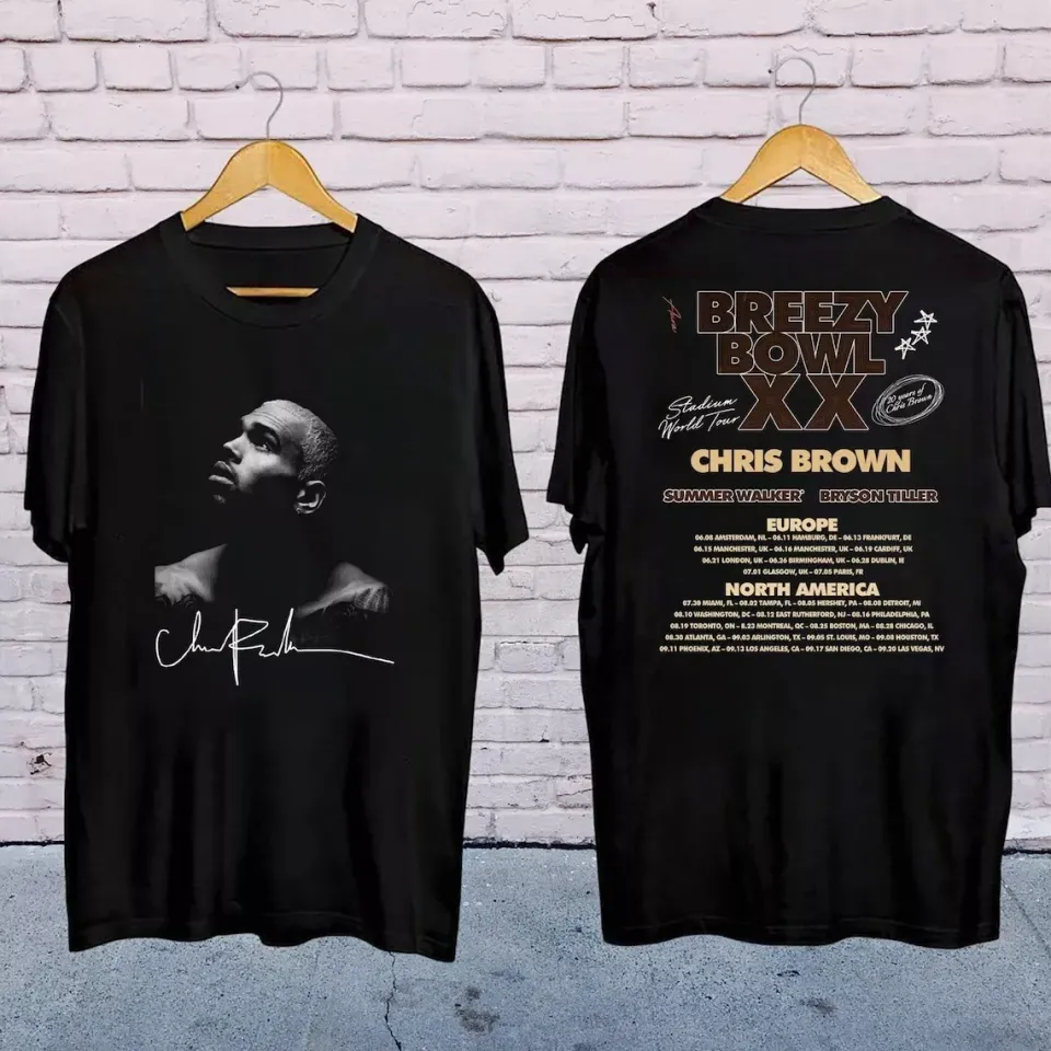 New 2025 Chris Brown Concershirt, Chris Brown Breezy Bowl Xx Tour 2025 Shirt