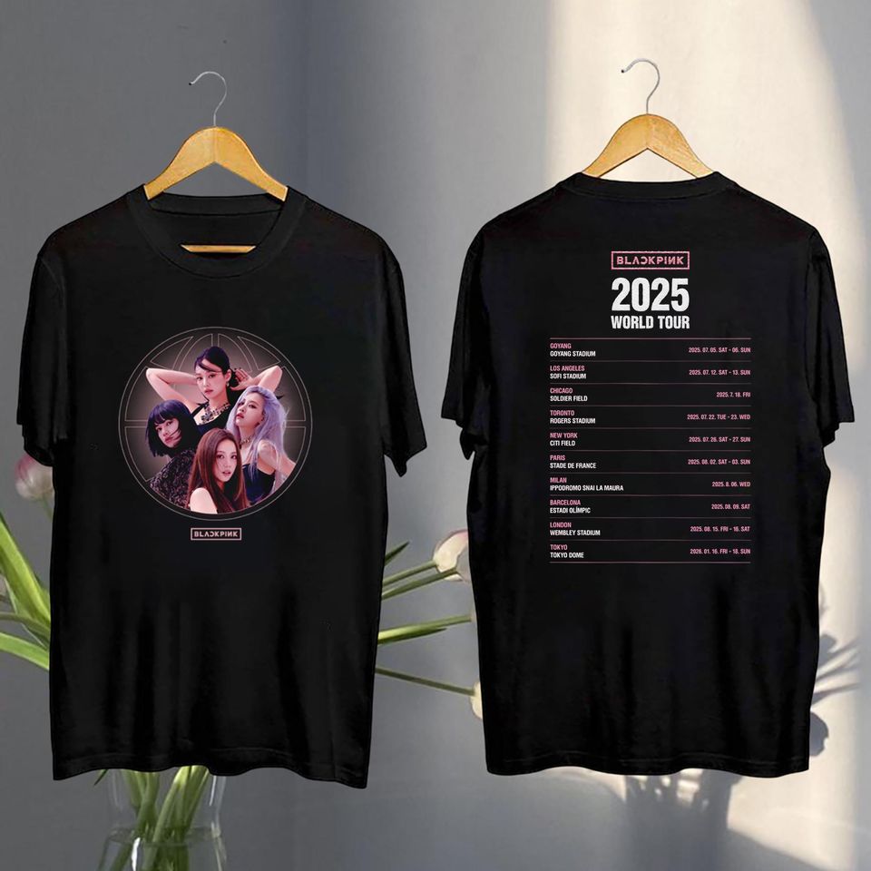 New Black Pink 2025 Concert Shirt, Black Pink World Tour 2025 Shirt, Jisoo Jennie Lisa Rose Blink Gift