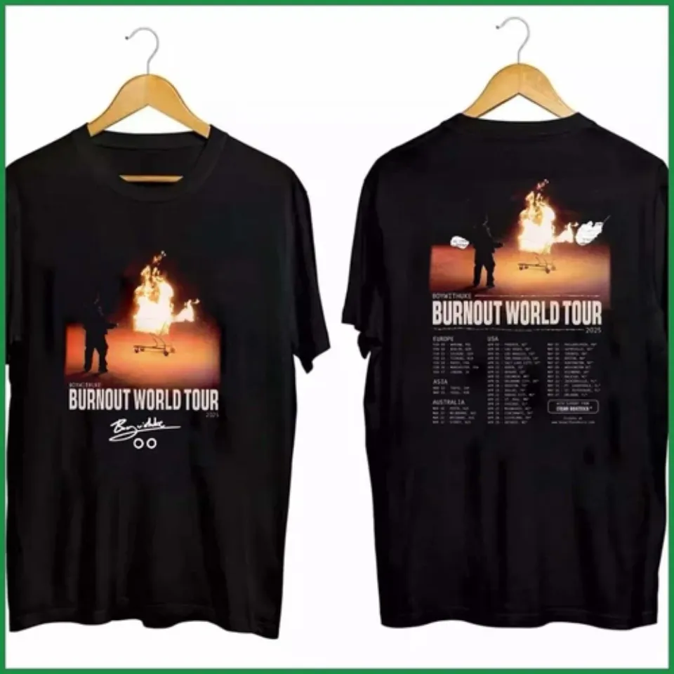 New Boywithuke Burnout World Tour 2025 Black Shirt Gifts Fan