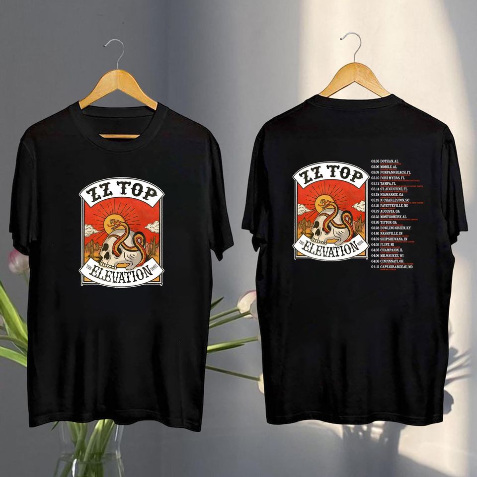 New 2025 Zz Top The Elevation Tour Shirt, Zz Top Band 2025 Concert, Zz Top Fan Gifshirt