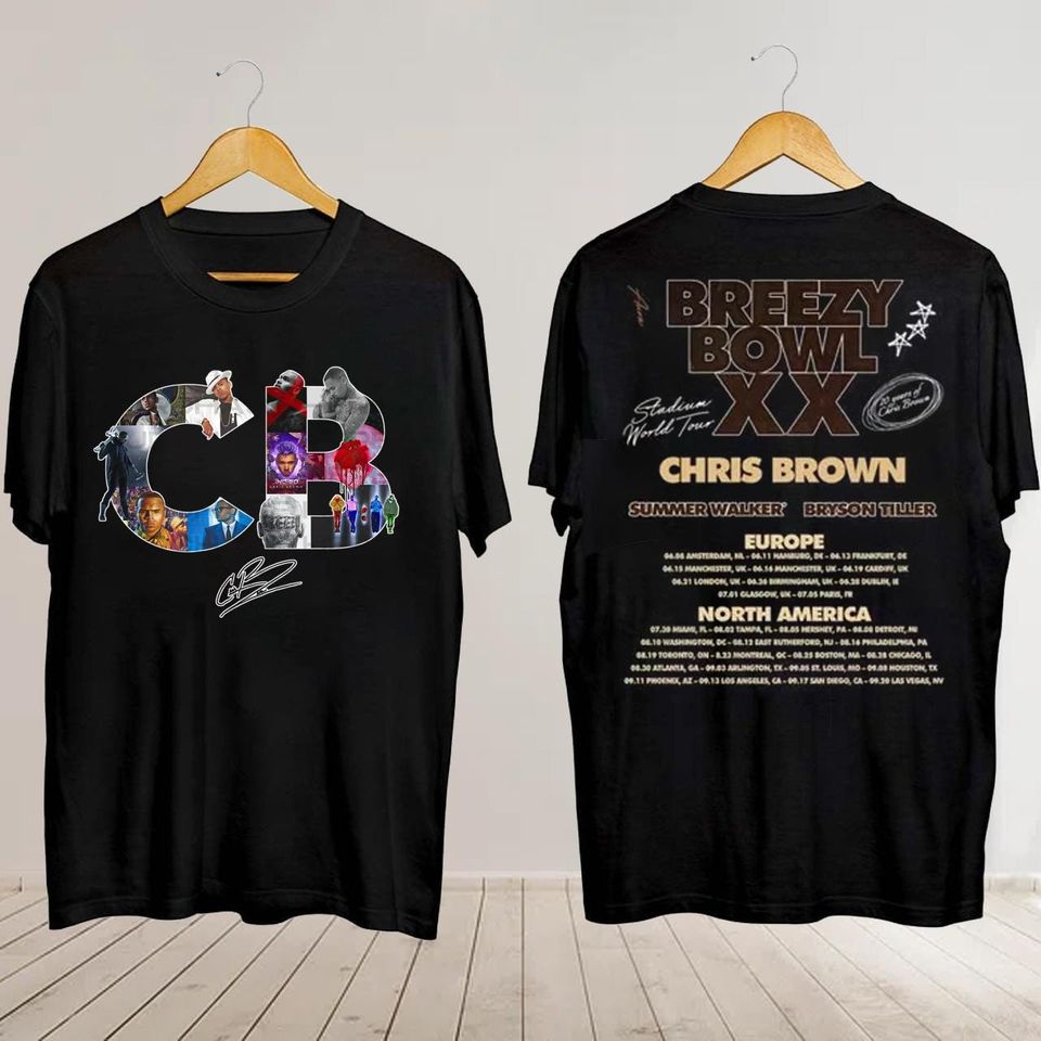 New 2025 Chris Brown Breezy Bowl Xx Tour Shirt, Chris Brown Album Shirt, Chris Brown Fan Gift