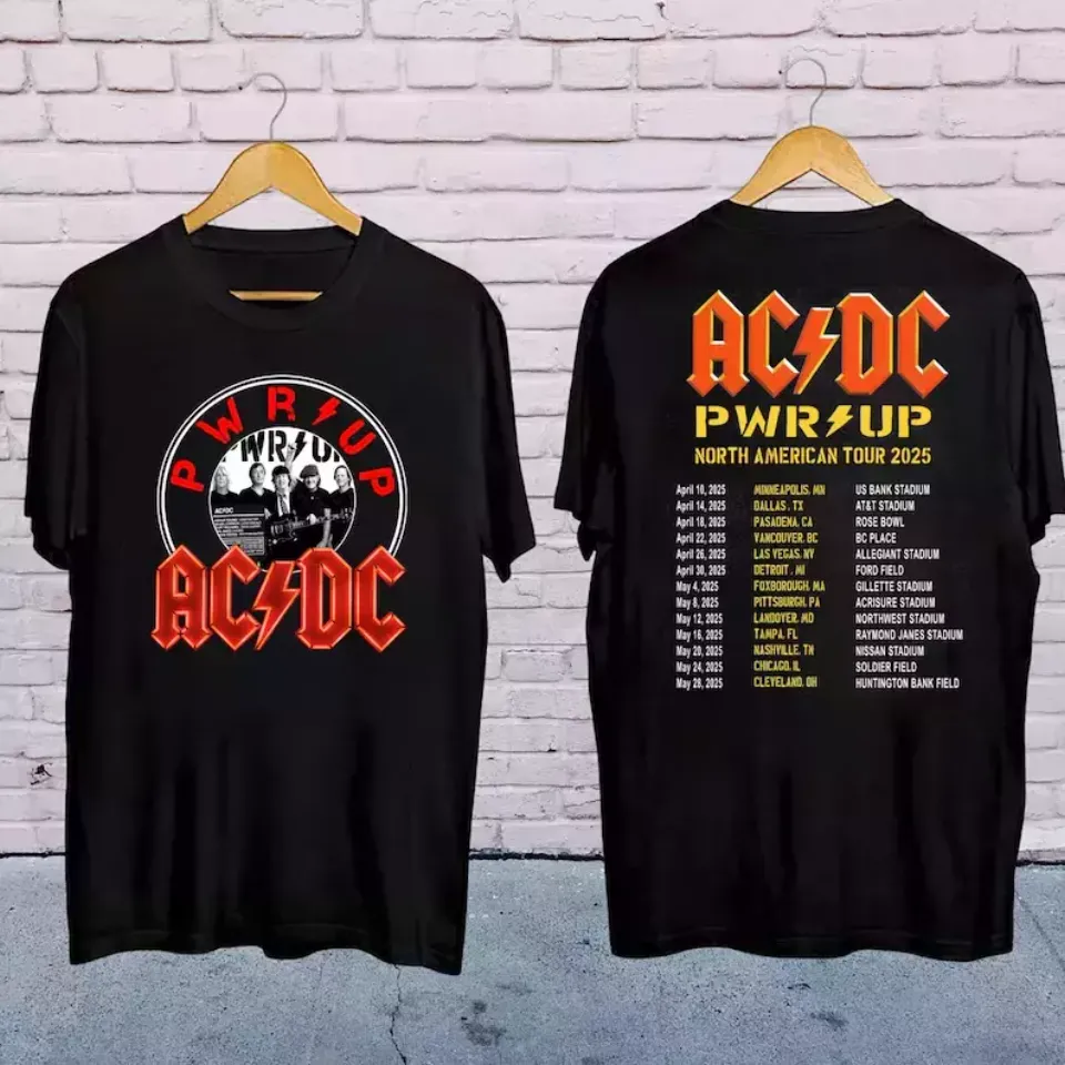 New Ac-Dc Pwr Up World Tour 2025 Shirt, Rock Band Ac-Dc Tour 2025 Shirt