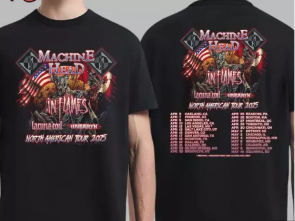 New Machine Head North American Tour 2025 Tour Dates List Two Sides Unisex Shirt