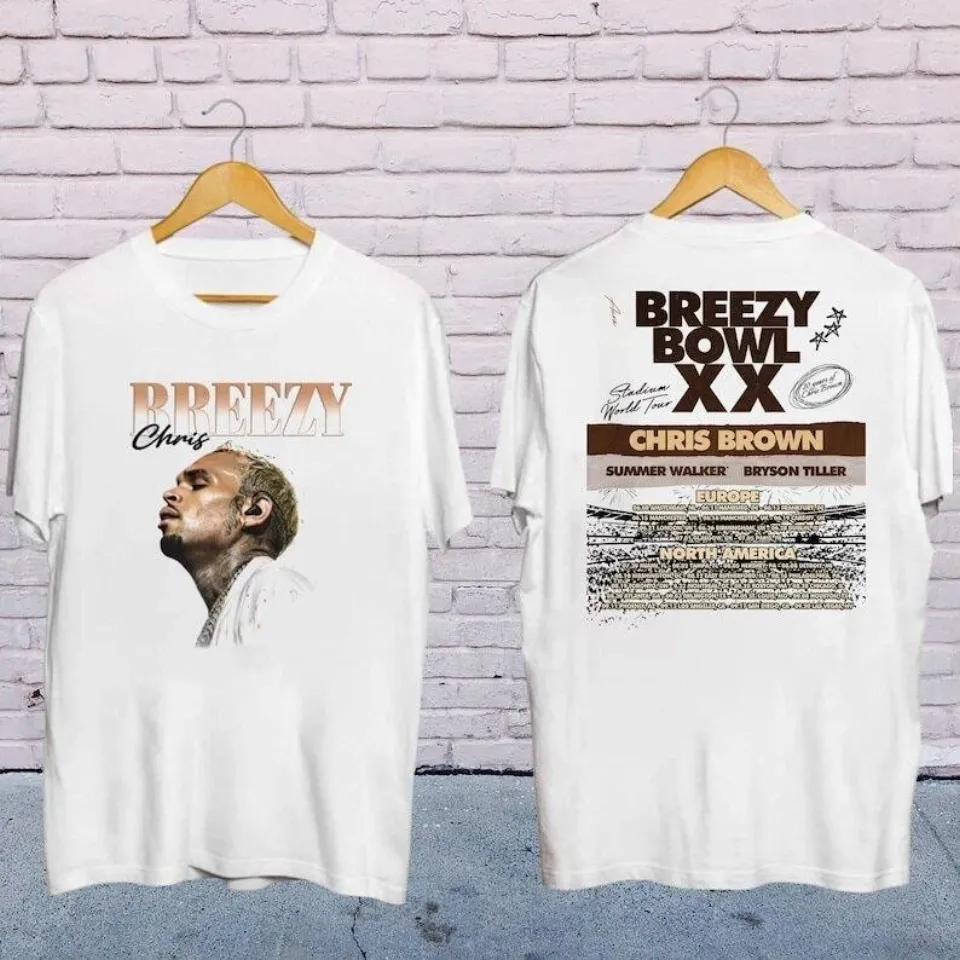 New Chris Brown Breezy Bowl Xx Tour 2025 Shirt Chris Brown 2025 Concert