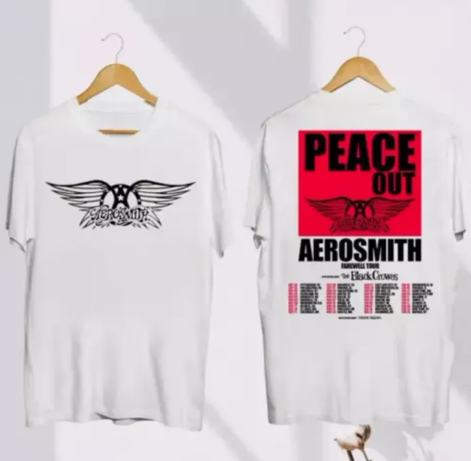 New Aerosmith Peace Out Farewell Tour 2024 2025 White Shirt