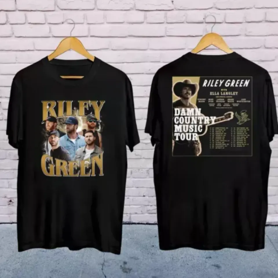 New Riley Green Damn Country Music Tour 2025 Music Shirt, Riley Green 2025 Concert Music Shirt