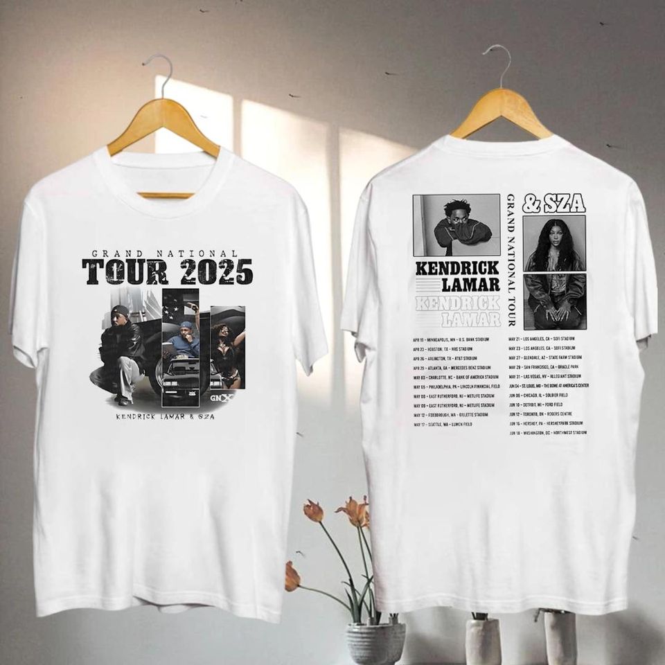 New Graphic Kendrick Lamar 2025 Grand National Tour Shirt, Kendrick Lamar & Sza Shirt, Kendrick Lamar Gnx Fan Gift
