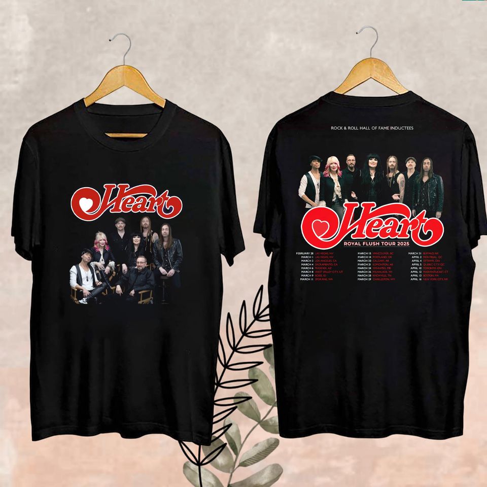 New Heart Band Graphic Shirt, Rock Band Heart 2025 Tour Shirt, Heart Band Royal Flush Tour 2025 Shirt