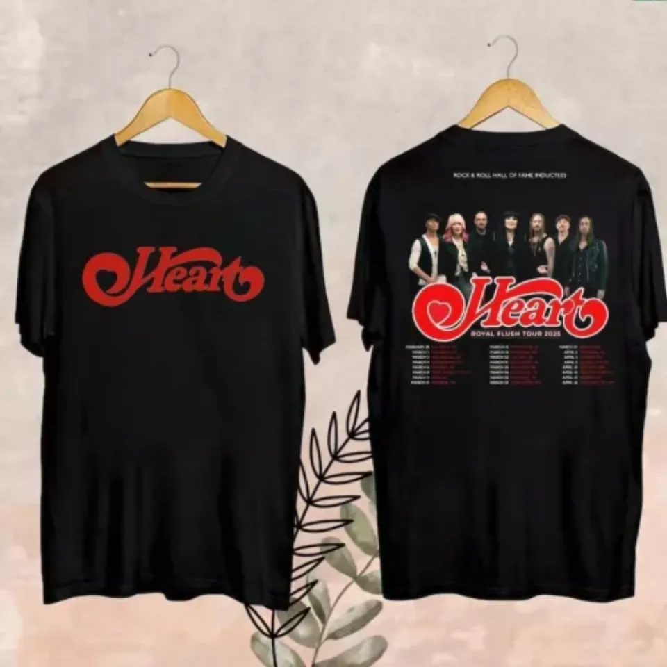 New 2025 Heart Band Royal Flush Tour Shirt, Rock Band Heart 2025 Tour Shirt