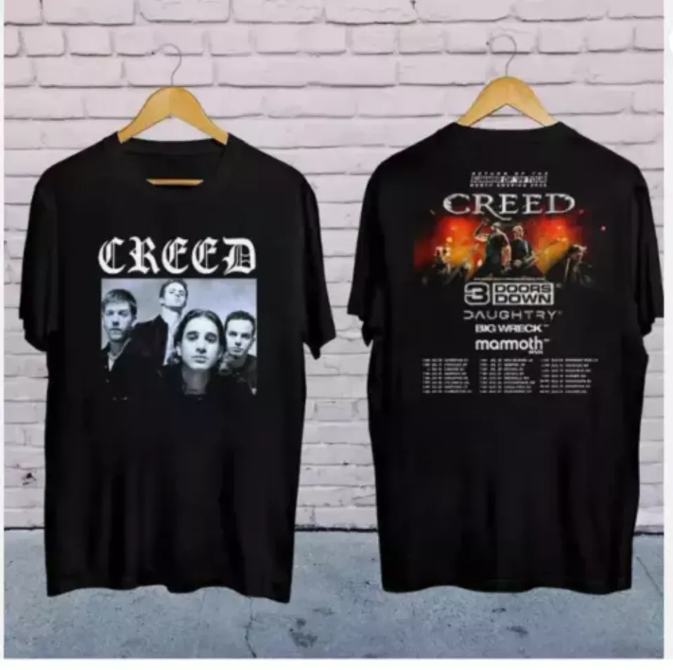 New Rock Band Creed Graphic Shirt, Creed Band 2025 Tour Summer Of 99 Tour Shirt