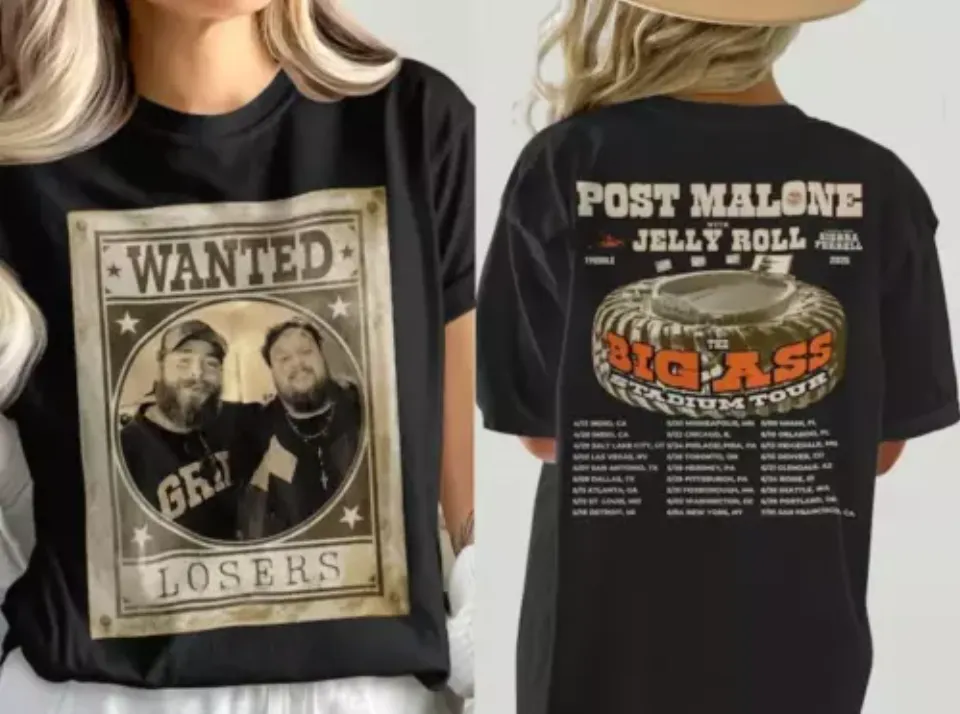 New Post Malone, Post Malone Tour, Big Ass Stadium Tour, Posty 2025 Tour, Jelly Roll Shirt