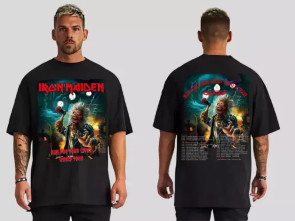 New Iron Maiden Run For Your Lives World Tour 2025 Hard Rock Shirt