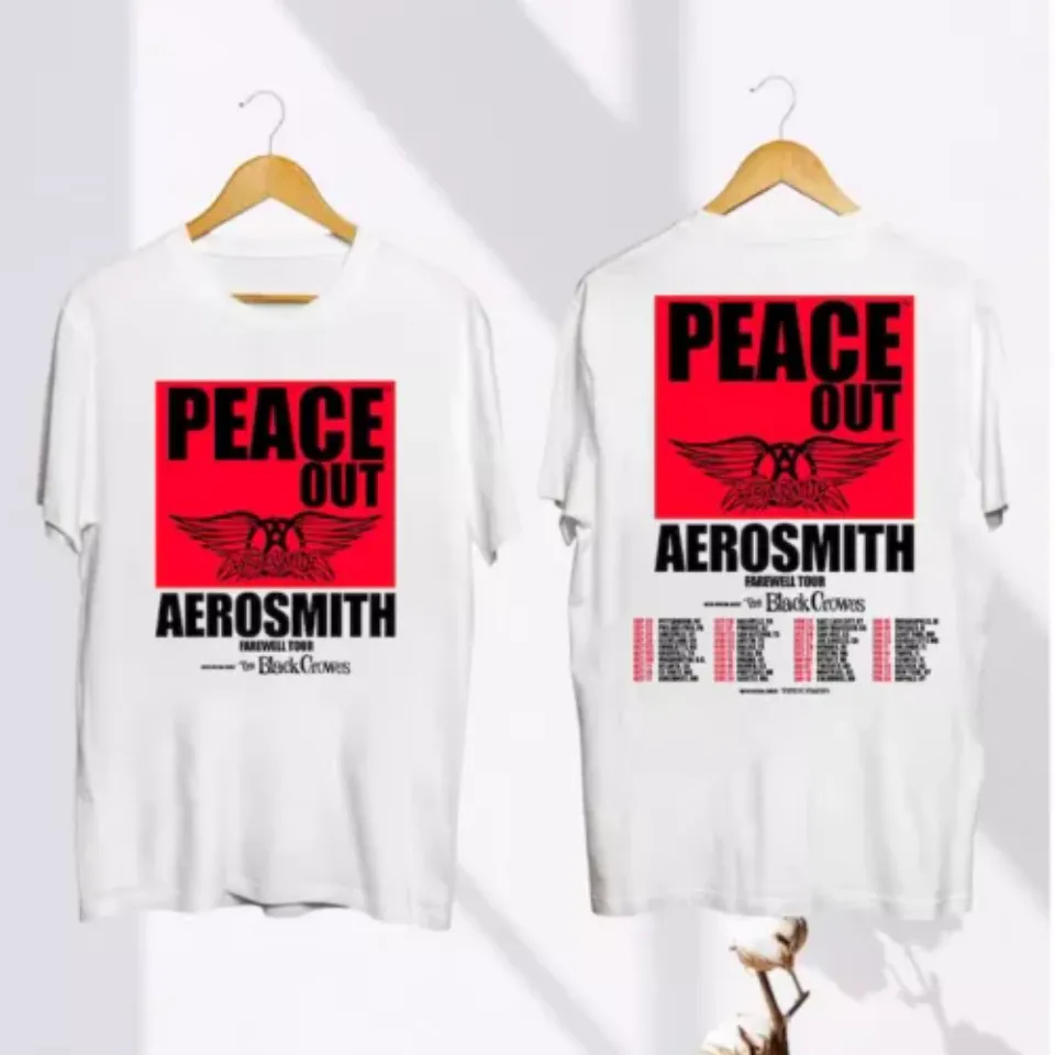 New Aerosmith 2024 2025 Peace Out Farewell Tour Shirt Music Unisex Shirt Gift Fans