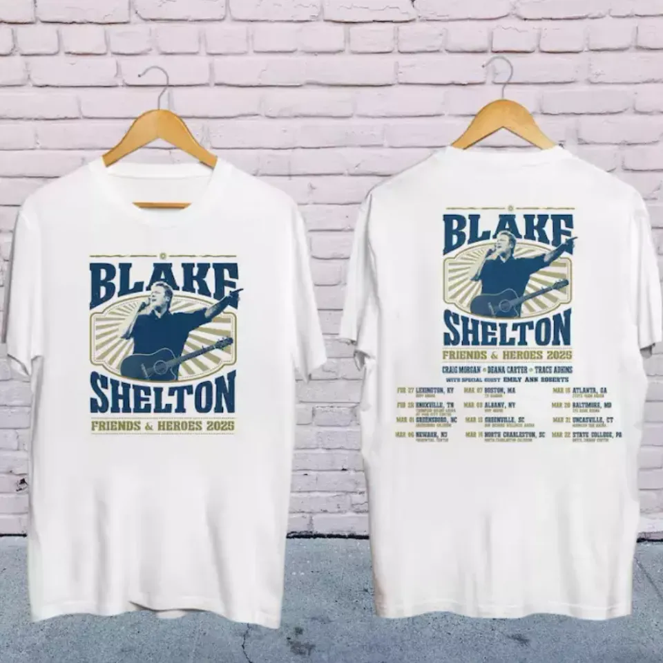 New Blake Shelton Friends And Heroes Tour 2025 Shirt, Blake Shelton 2025 Concert