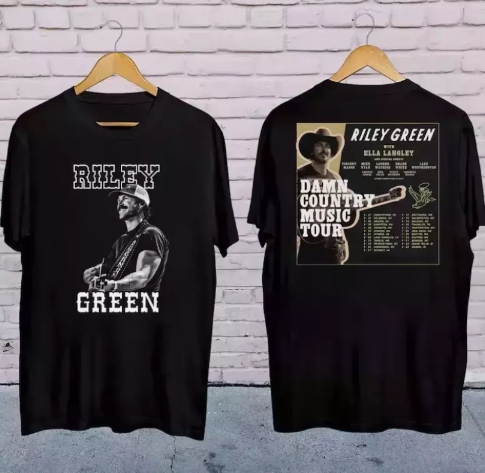 New 2025 Riley Green Damn Country Music Tour Shirt, Riley Green 2025 Concert