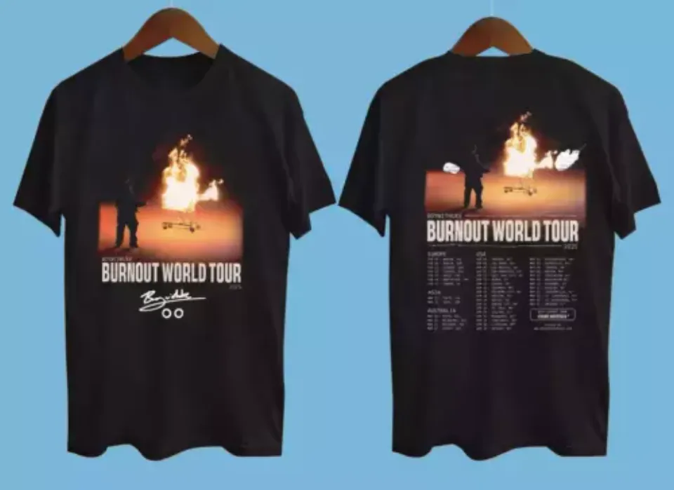 New Boywithuke Burnout World Tour 2025 Shirt Black All Size Gift Fan Shirt