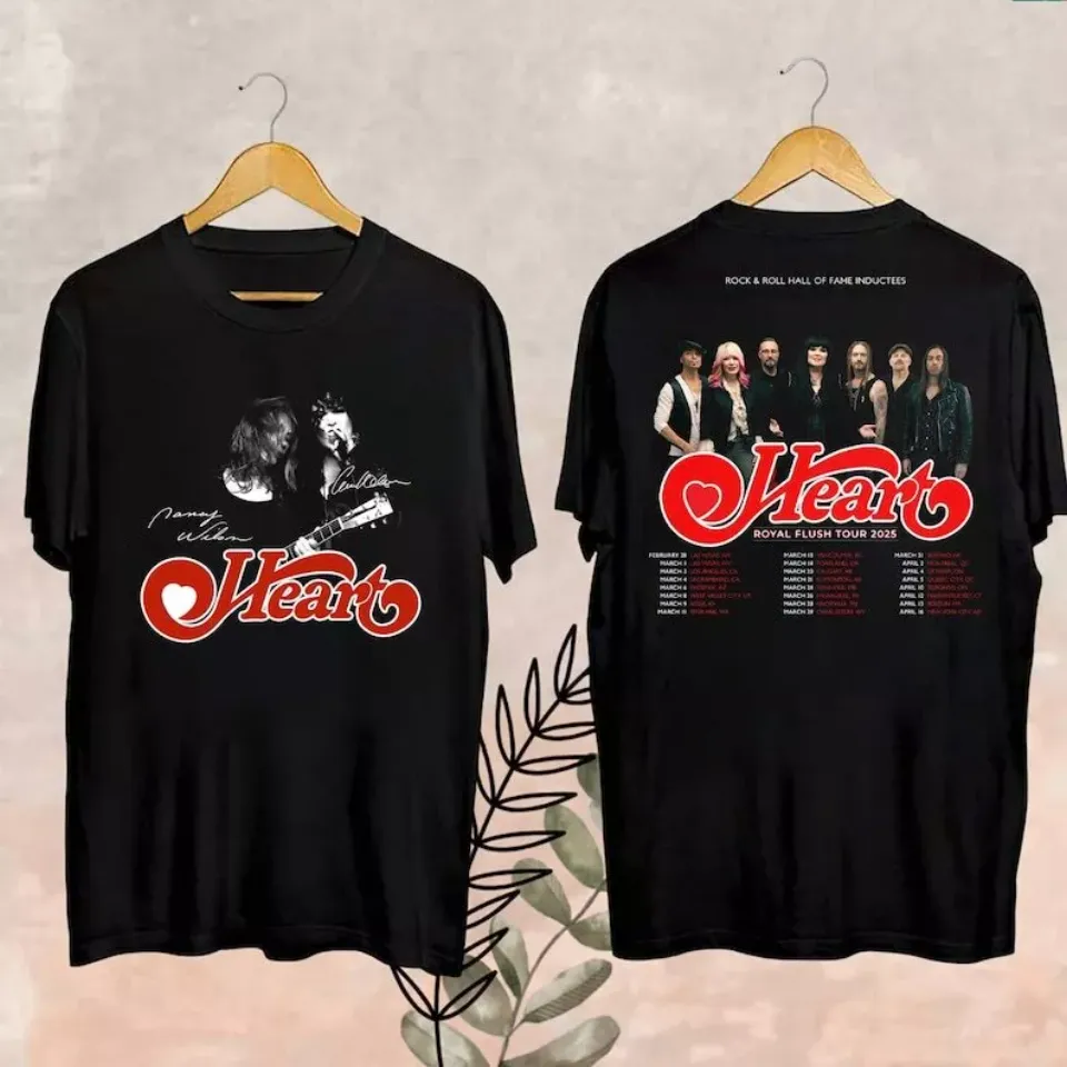 New Rock Band Heart 2025 Tour Shirt, Heart Band Royal Flush Tour 2025 Shirt