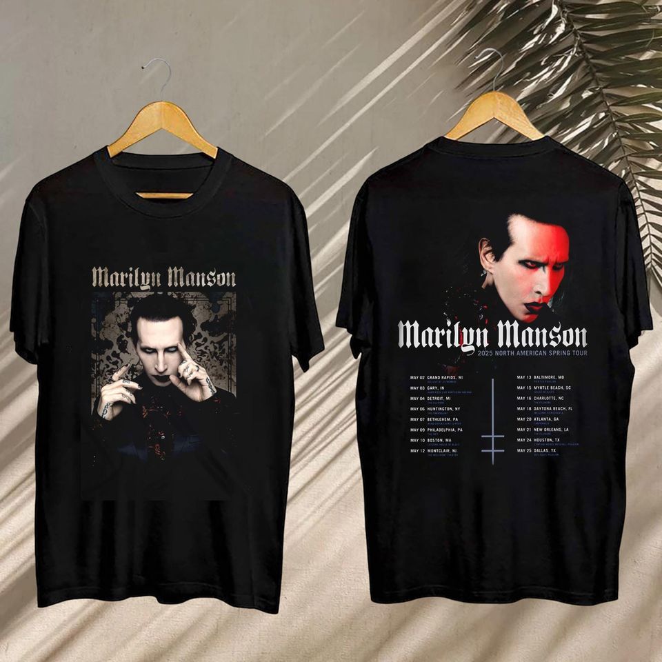 New Marilyn Manson Fan Gift, Marilyn Manson Spring Tour 2025 Merch, 2025 Marilyn Manson North American Spring Tour Shirt
