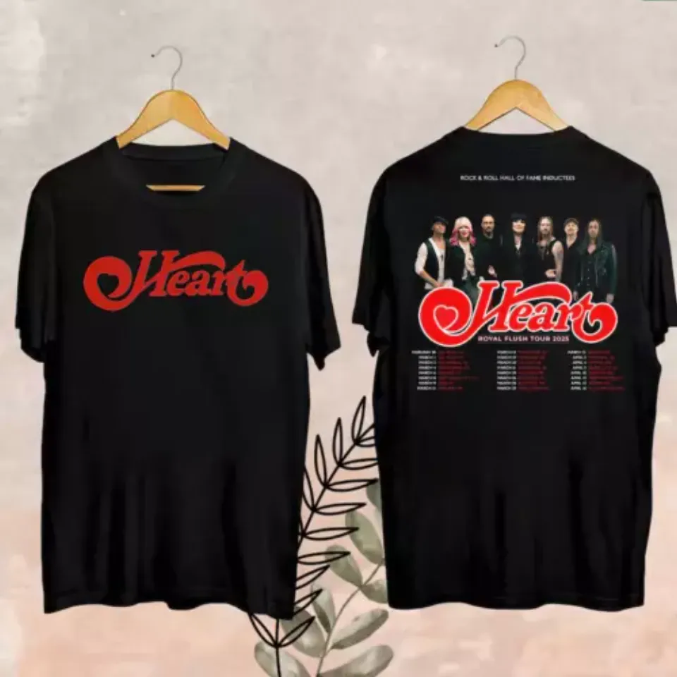 New 2025 Heart Band Royal Flush Tour Shirt, Rock Band Heart 2025 Tour Shirt