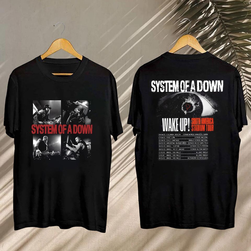 New System Of Down Tour 2025 Fan Shirt, System Of Down South America Stadium Tour Shirt, System Of Down Tour Gift
