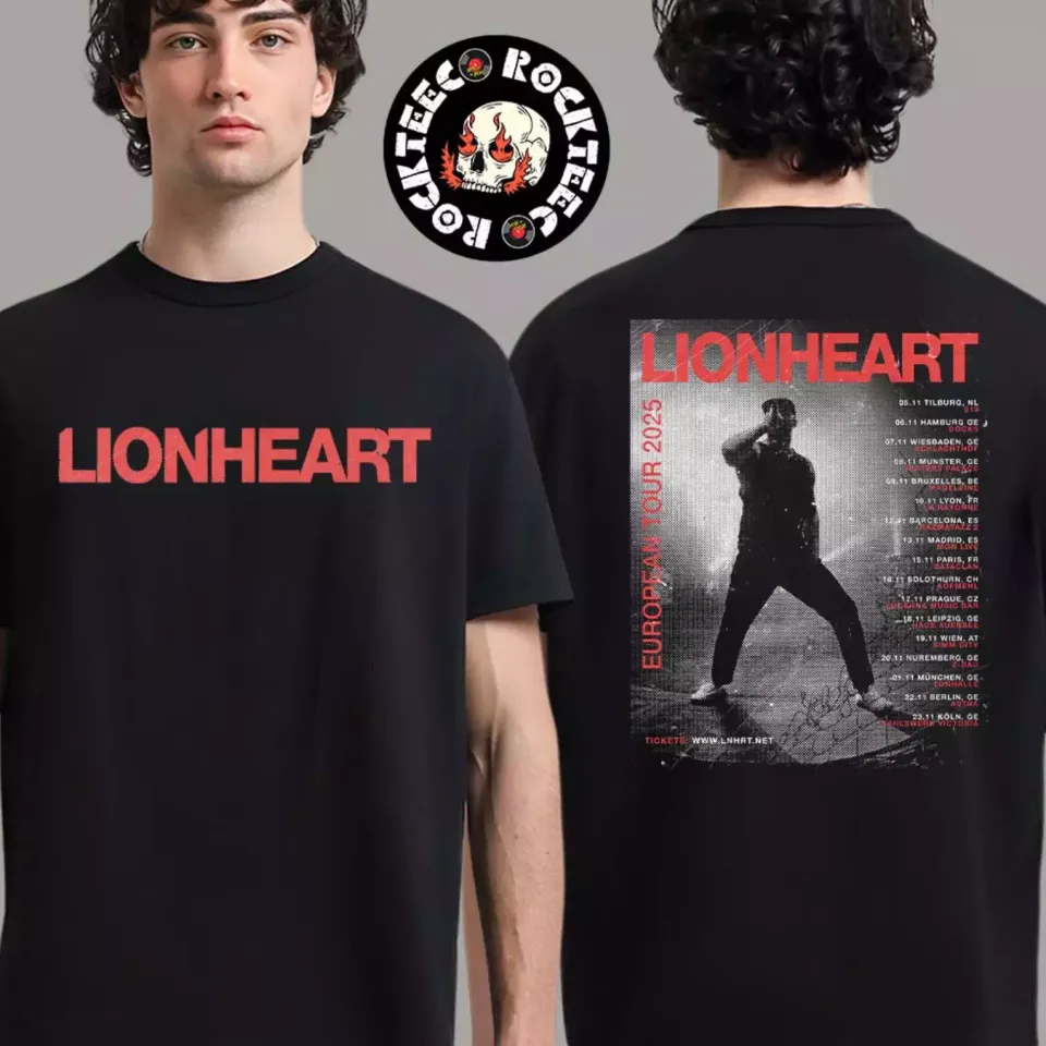 New Lionheart European Tour 2025 Poster Lineup Two Sides Unisex Shirt