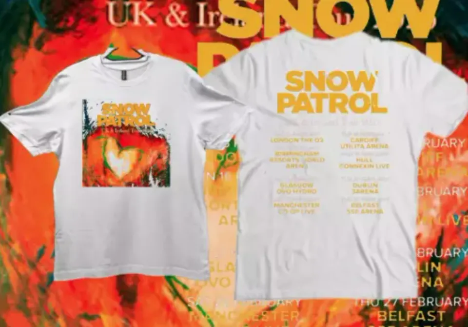 New Snow Patrol Uk Ireland 2025 Tour Shirt