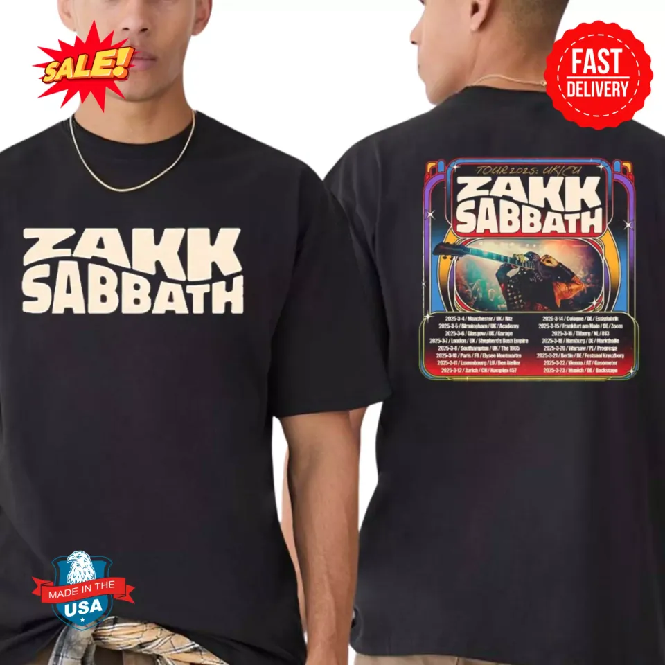 New Zakk Sabbath Uk And Eu Tour 2025 Start In Manchester Uk On March 3 Shirt