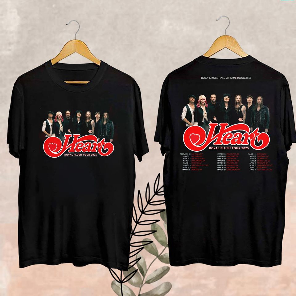 New Heart Band Royal Flush Tour 2025 Shirt, Rock Band Heart 2025 Tour Shirt, Heart Band Fan Gift