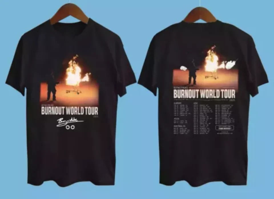 New Boywithuke Burnout World Tour 2025 Shirt Black All Size Gift Fan Shirt
