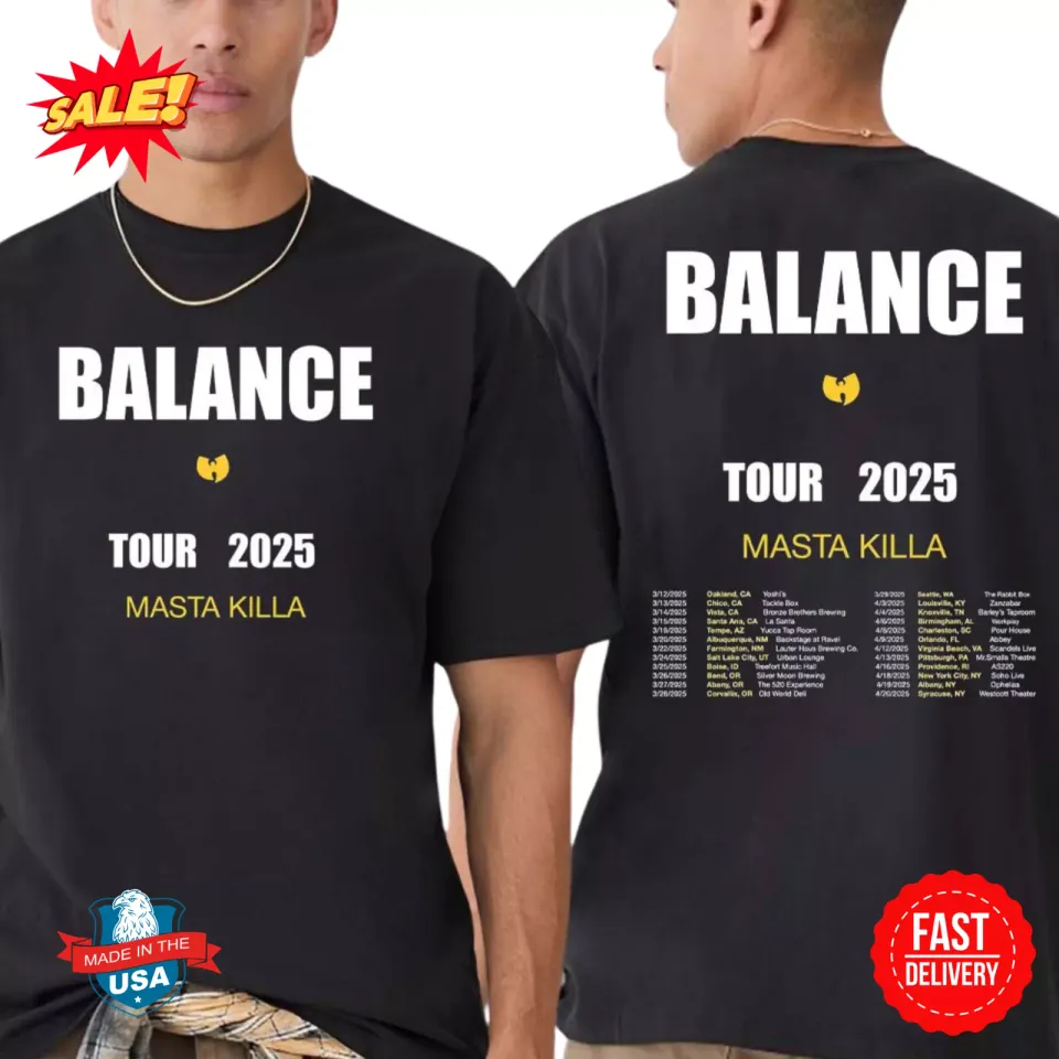 New Masta Killa Merch The Balance Tour 2025 Dates List Two Sided Prinshirt