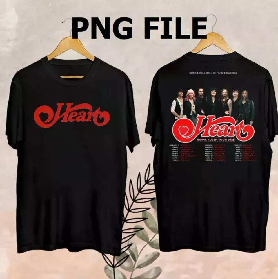 New 2025 Heart Band Royal Flush Tour Shirt, Rock Band Heart 2025 Fan Gift