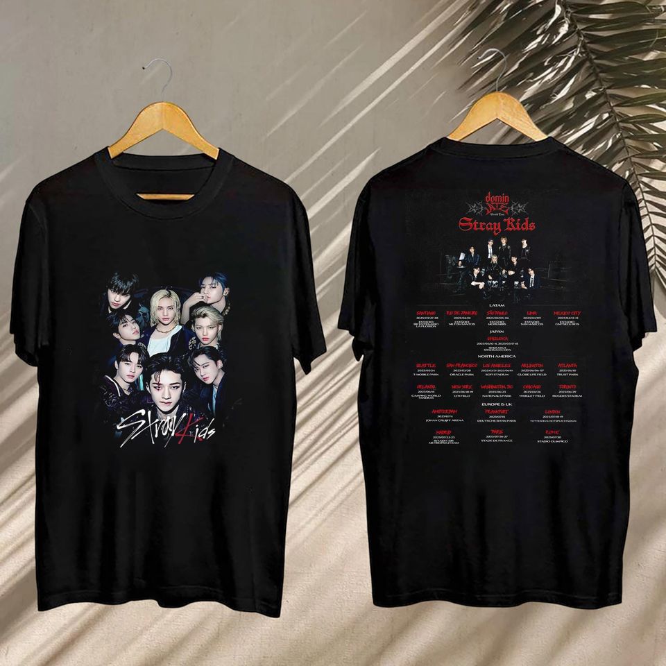 New Skz Graphic Shirt, 2025 Stray Kids Dominate World Tour Shirt, Stray Kids 2025 Concert
