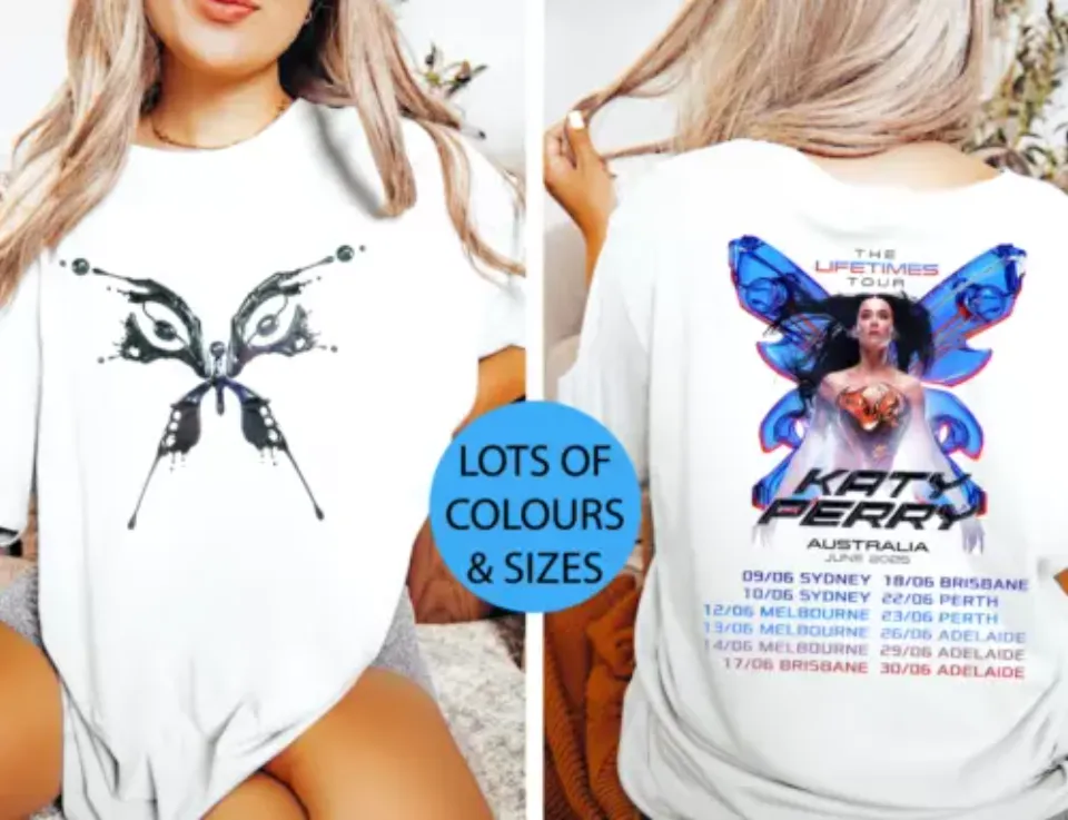 Katy Perry 2025 Tour Date List Two Sided Shirt, Gift For Fans
