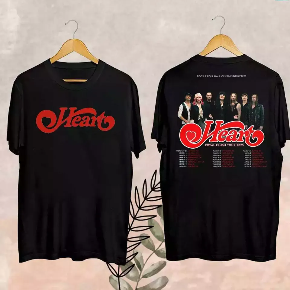 2025 Heart Band Royal Flush Tour Shirt, Rock Band Heart 2025 Tour Shirt